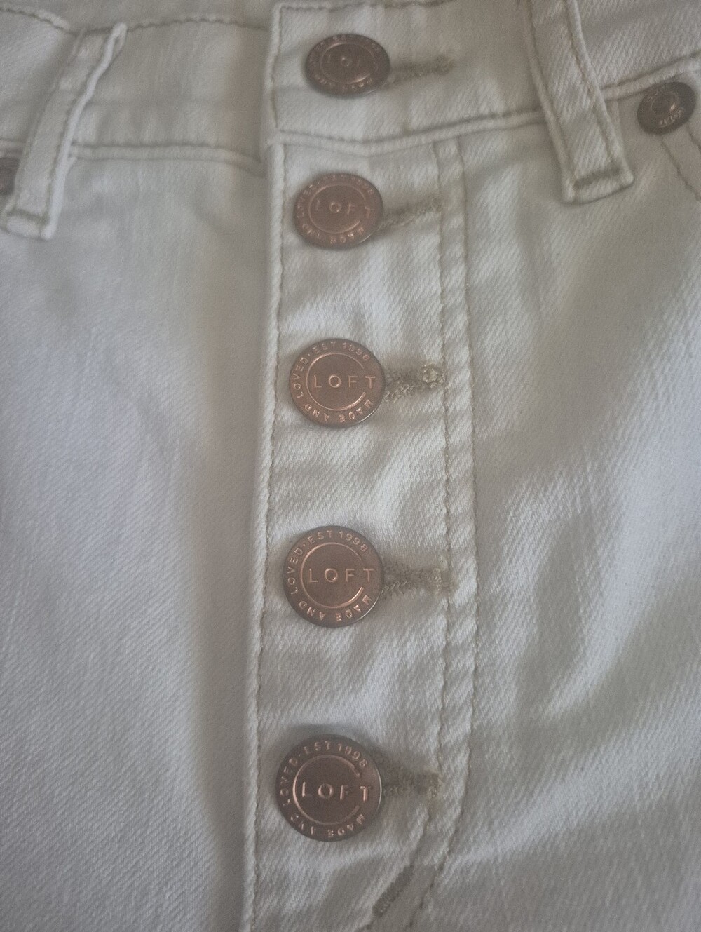 LOFT Made and Loved Off-White Jeans